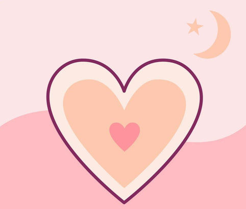 Hearts Inside Hearts With a Moon and a Star in the Sky