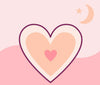 Hearts Inside Hearts With a Moon and a Star in the Sky