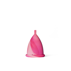 Pink menstrual cup without background