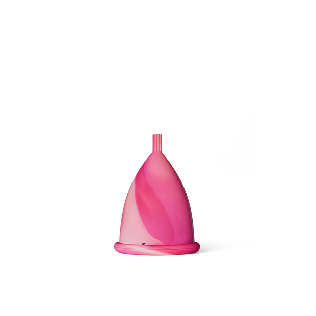Pink menstrual cup without background