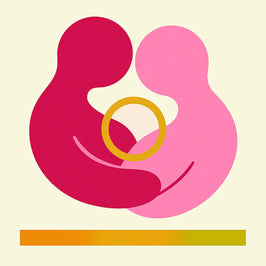 Illustration of a couple embracing representing the possibility to make sex during period